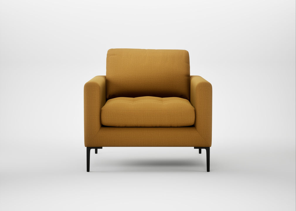 Eton Armchair Smart Cotton Linen Sahara / Black
