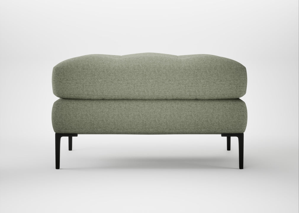Eton Footstool Capelo Linen-Cotton Sage / Black
