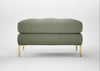 Eton Footstool Capelo Linen-Cotton Sage / Brass