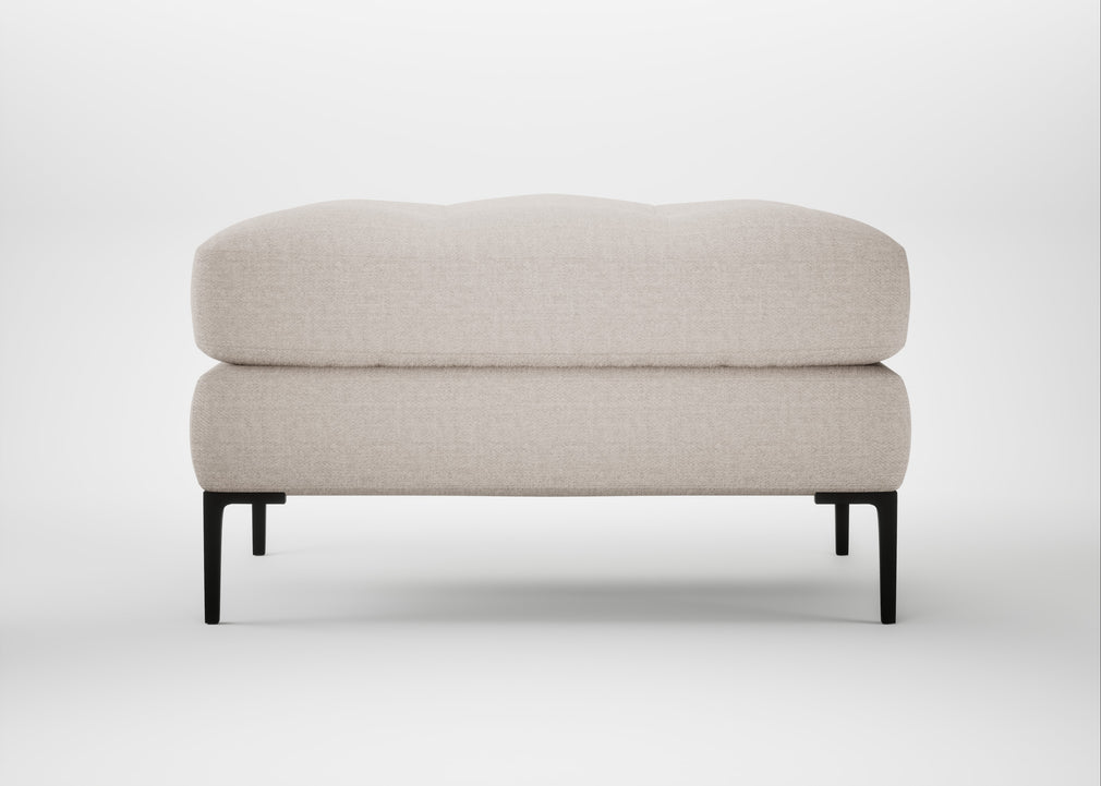 Eton Footstool Capelo Linen-Cotton Sesame / Black