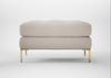 Eton Footstool Capelo Linen-Cotton Sesame / Brass