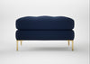 Eton Footstool Smart Cotton Linen Celestial / Brass