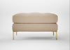 Eton Footstool Smart Cotton Linen Myrtle / Brass