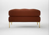 Eton Footstool Smart Cotton Linen Rice / Brass