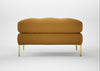Eton Footstool Smart Cotton Linen Rust / Brass