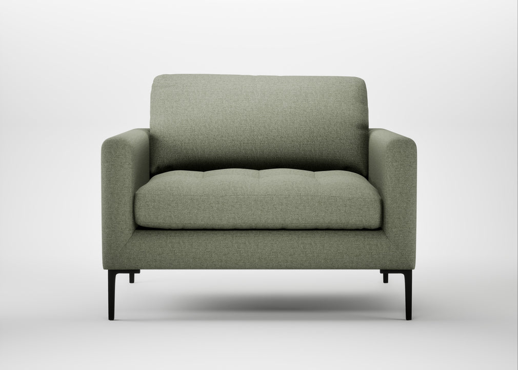 Eton Loveseat Capelo Linen-Cotton Sage / Black