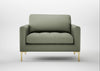 Eton Loveseat Capelo Linen-Cotton Sage / Brass