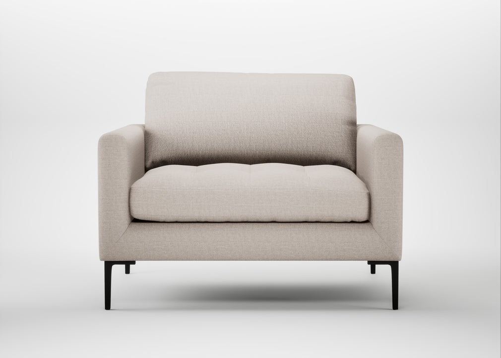 Eton Loveseat Capelo Linen-Cotton Sesame / Black