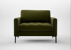 Eton Loveseat Cotton Velvet Evergreen / Black