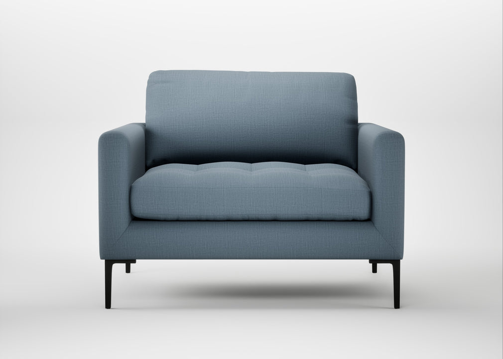 Eton Loveseat Smart Cotton Linen Celestial / Black