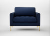 Eton Loveseat Smart Cotton Linen Celestial / Brass