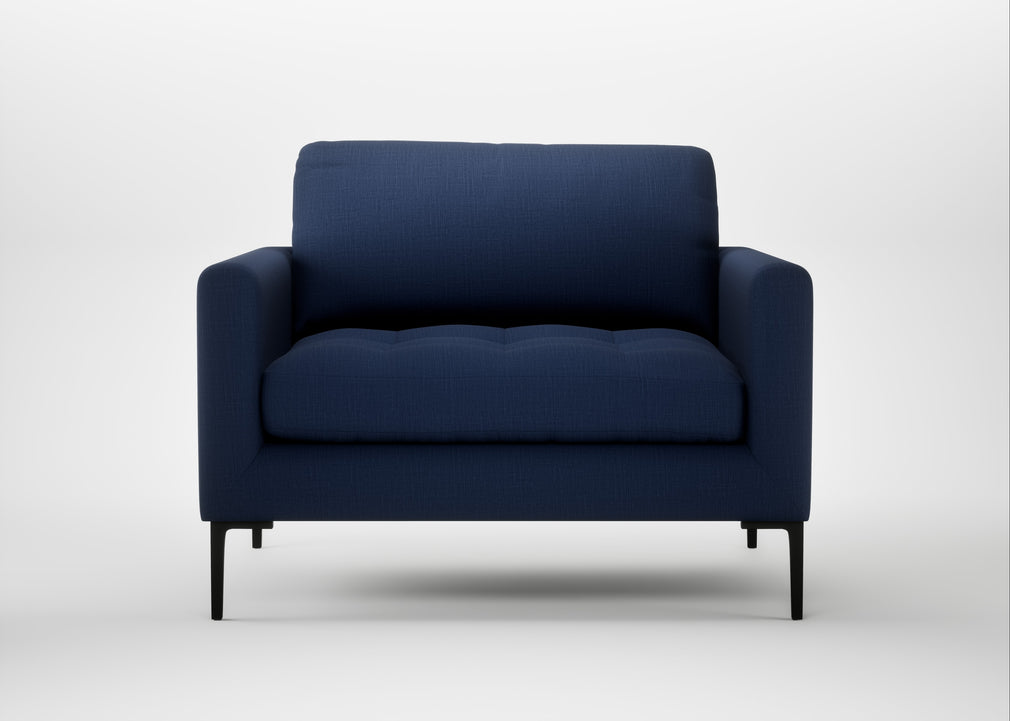 Eton Loveseat Smart Cotton Linen Indigo / Black
