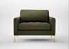 Eton Loveseat Smart Cotton Linen Indigo / Brass