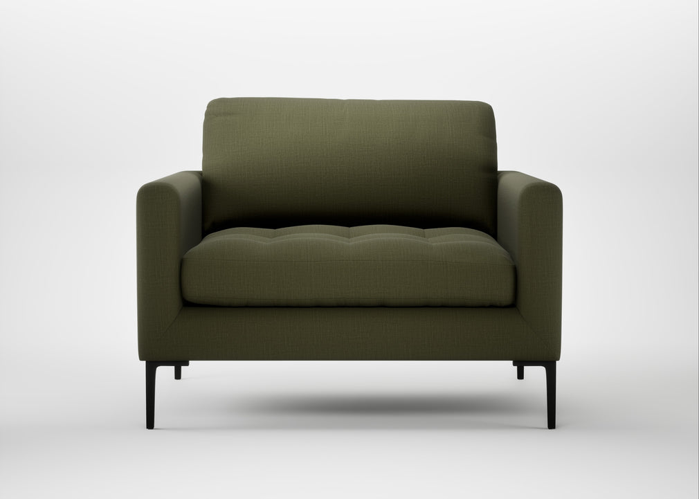 Eton Loveseat Smart Cotton Linen Myrtle / Black