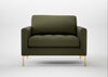 Eton Loveseat Smart Cotton Linen Myrtle / Brass