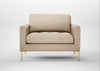 Eton Loveseat Smart Cotton Linen Rice / Brass