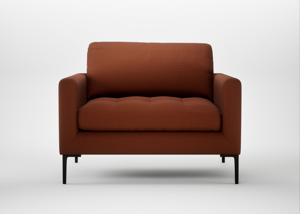 Eton Loveseat Smart Cotton Linen Rust / Black