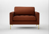 Eton Loveseat Smart Cotton Linen Rust / Brass