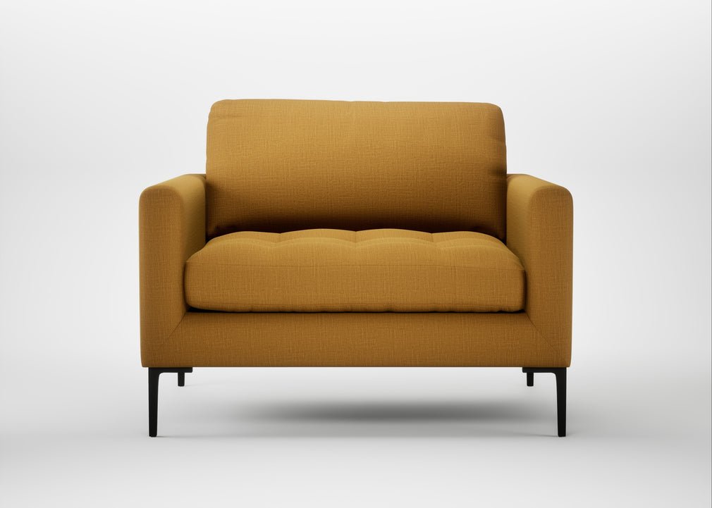 Eton Loveseat Smart Cotton Linen Sahara / Black