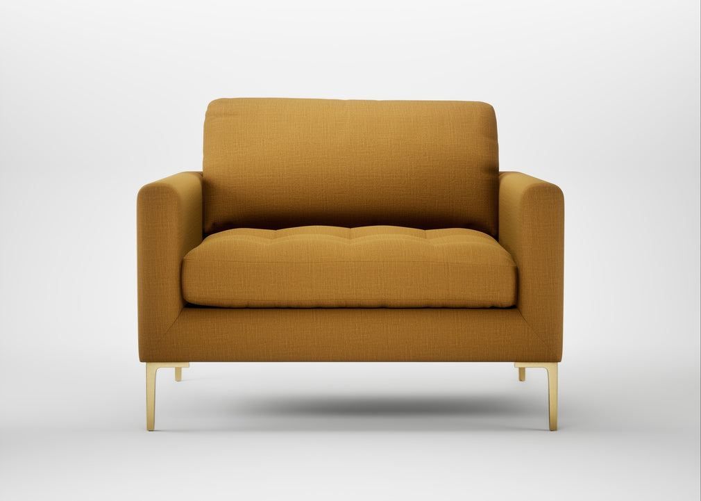 Eton Loveseat Smart Cotton Linen Sahara / Brass