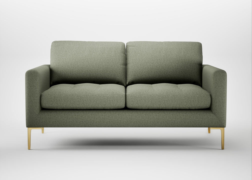 Eton 2 Seater Sofa Capelo Linen-Cotton Sage / Brass