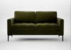 Eton 2 Seater Sofa Cotton Velvet Evergreen / Black