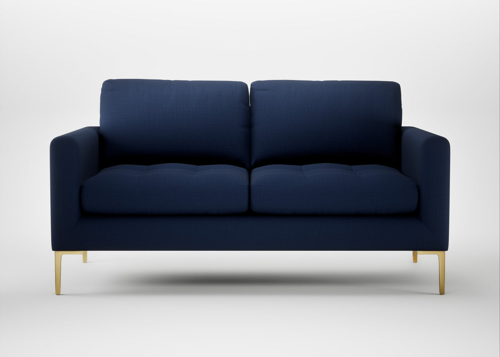 Eton 2 Seater Sofa Smart Cotton Linen Celestial / Brass