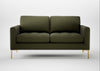 Eton 2 Seater Sofa Smart Cotton Linen Indigo / Brass
