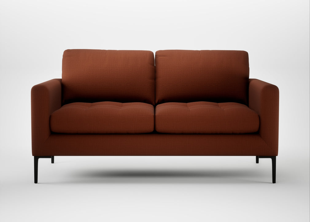 Eton 2 Seater Sofa Smart Cotton Linen Rust / Black