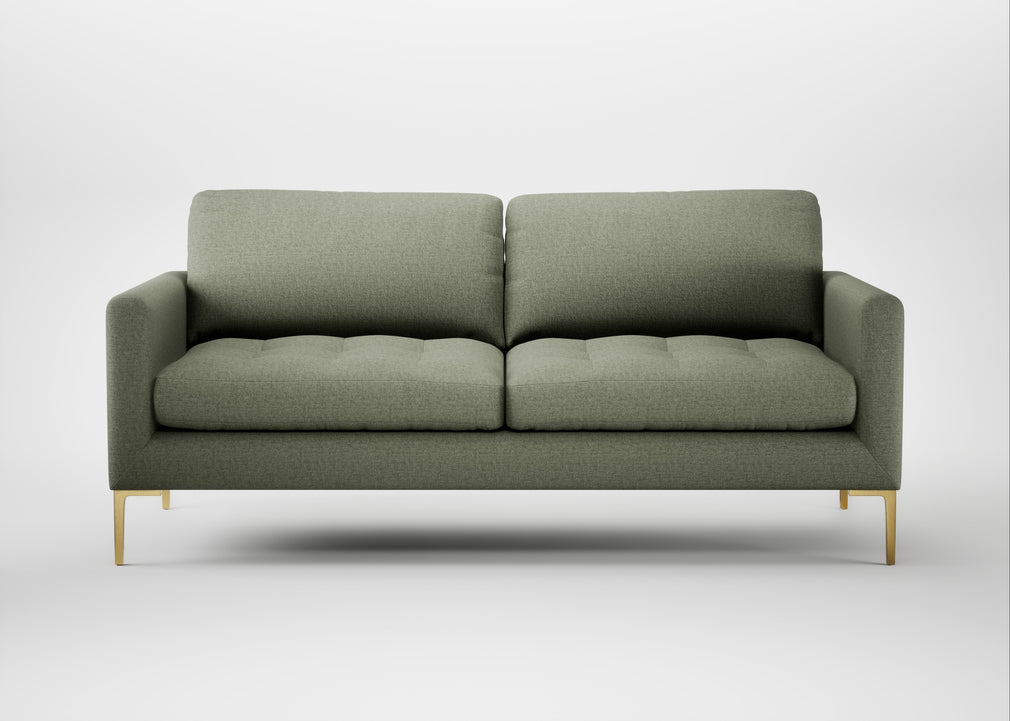 Eton 3 Seater Sofa Capelo Linen-Cotton Sage / Brass