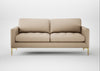 Eton 3 Seater Sofa Smart Cotton Linen Myrtle / Brass