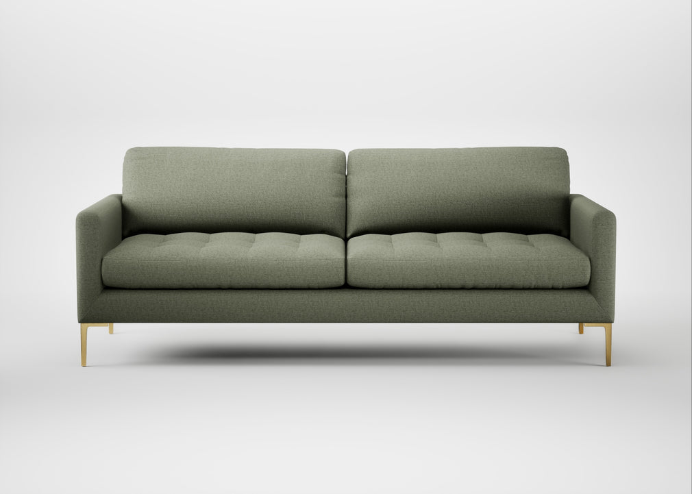 Eton 4 Seater Sofa Capelo Linen-Cotton Sage / Brass