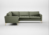 Eton Left Hand Facing Corner Sofa Capelo Linen-Cotton Sage / Brass