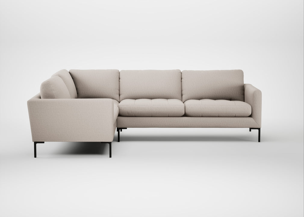 Eton Left Hand Facing Corner Sofa Capelo Linen-Cotton Sesame / Black