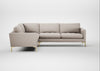 Eton Left Hand Facing Corner Sofa Capelo Linen-Cotton Sesame / Brass