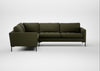 Eton Left Hand Facing Corner Sofa Smart Cotton Linen Myrtle / Black