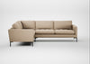 Eton Left Hand Facing Corner Sofa Smart Cotton Linen Rice / Black