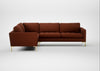 Eton Left Hand Facing Corner Sofa Smart Cotton Linen Rice / Brass