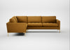 Eton Left Hand Facing Corner Sofa Smart Cotton Linen Rust / Brass