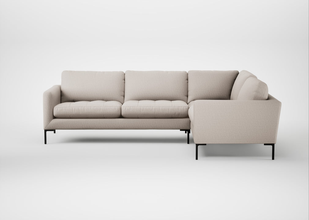 Eton Right Hand Facing Corner Sofa Capelo Linen-Cotton Sesame / Black