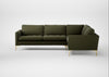 Eton Right Hand Facing Corner Sofa Smart Cotton Linen Myrtle / Brass