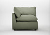 Astrid Corner Unit Capelo Linen-Cotton Sage / Walnut Stained Beech