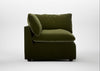 Astrid Corner Unit Cotton Velvet Evergreen / Walnut Stained Beech