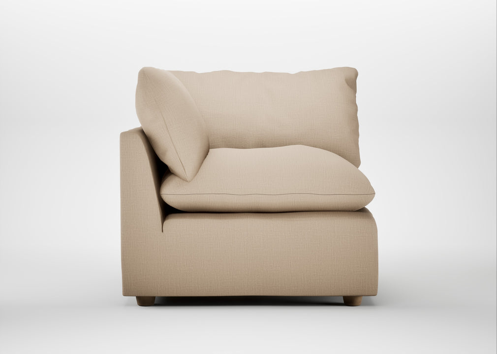 Astrid Corner Unit Smart Cotton Linen Rice / Natural Beech