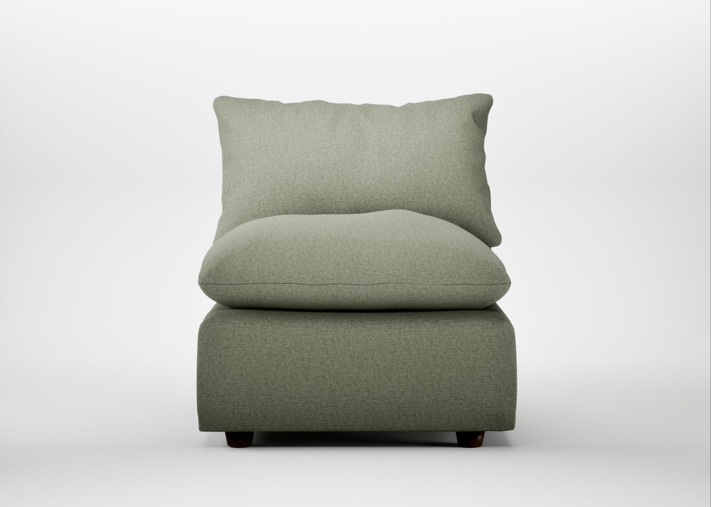 Astrid Single Unit Capelo Linen-Cotton Sage / Walnut Stained Beech