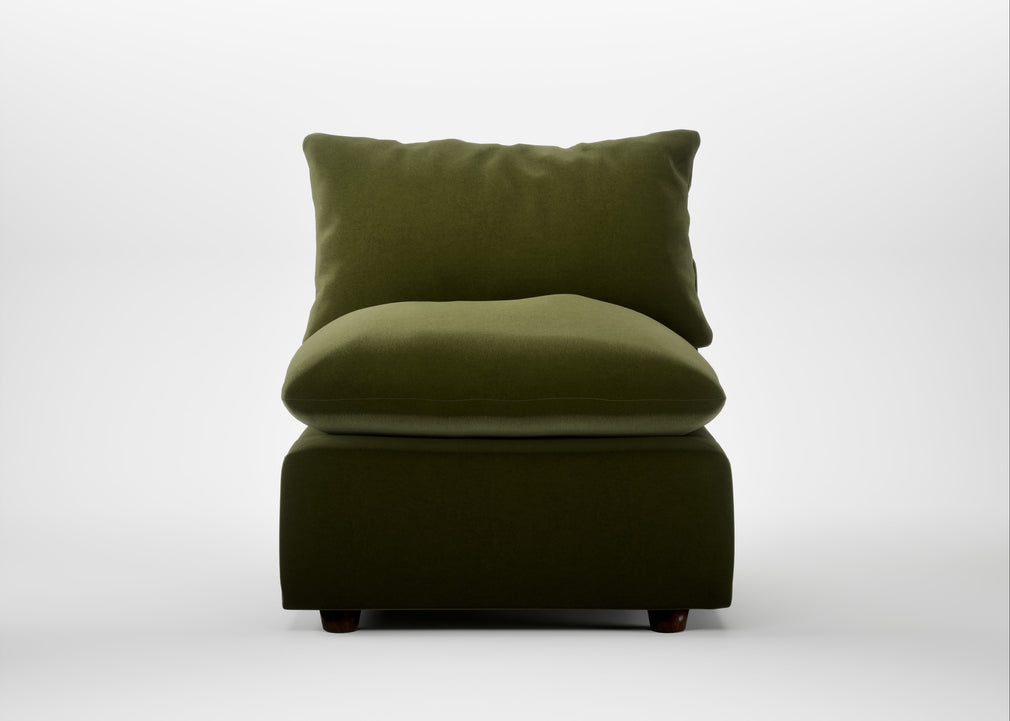 Astrid Single Unit Cotton Velvet Evergreen / Walnut Stained Beech
