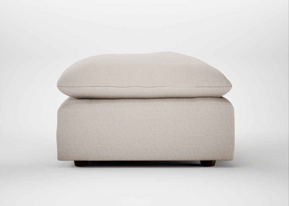 Astrid Ottoman Capelo Linen-Cotton Sesame / Walnut Stained Beech