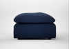 Astrid Ottoman Smart Cotton Linen Indigo / Walnut Stained Beech