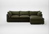 Astrid Right Hand Facing Corner Chaise Sofa Smart Cotton Linen Myrtle / Walnut Stained Beech