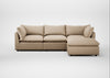 Astrid Right Hand Facing Corner Chaise Sofa Smart Cotton Linen Rice / Walnut Stained Beech